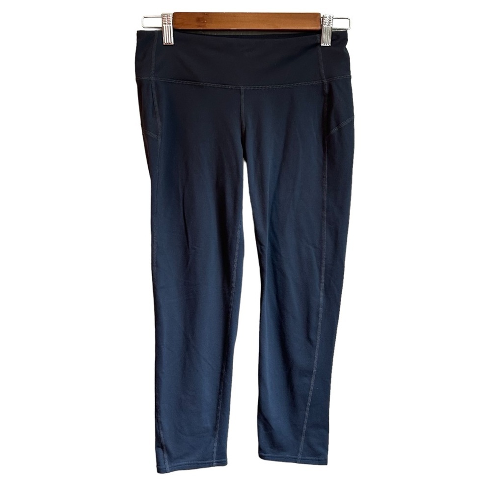 Athleta Capri Cropped Ruched‎ Leg Leggings Women’s SZ Medium Athletic Slate Gray
